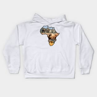 African Wildlife Continent Collage Kids Hoodie